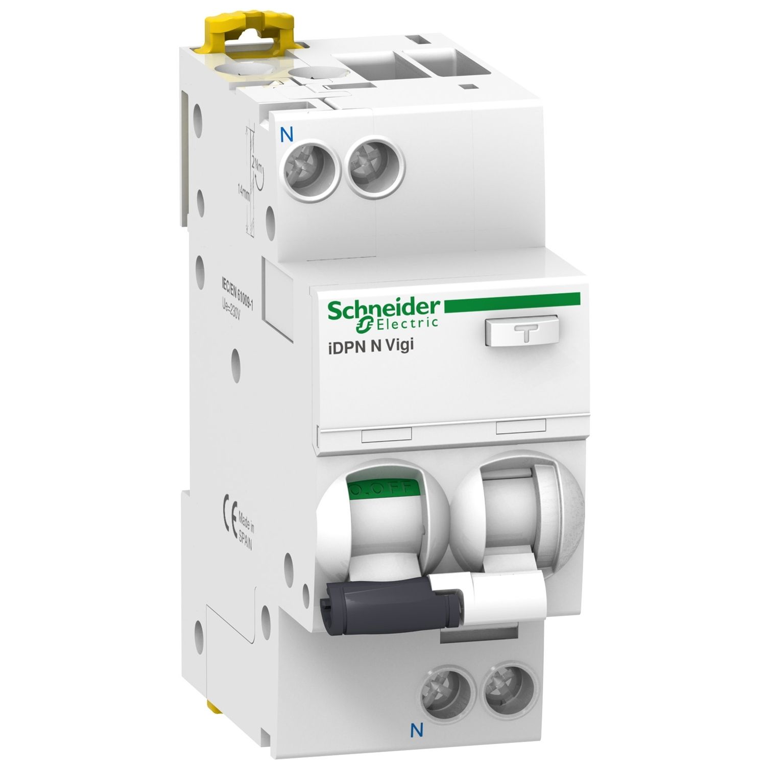 Schneider Electric RCBO, 16A Current Rating, 1P + N Poles, 30mA Trip Sensitivity, Type B, Acti9 Range