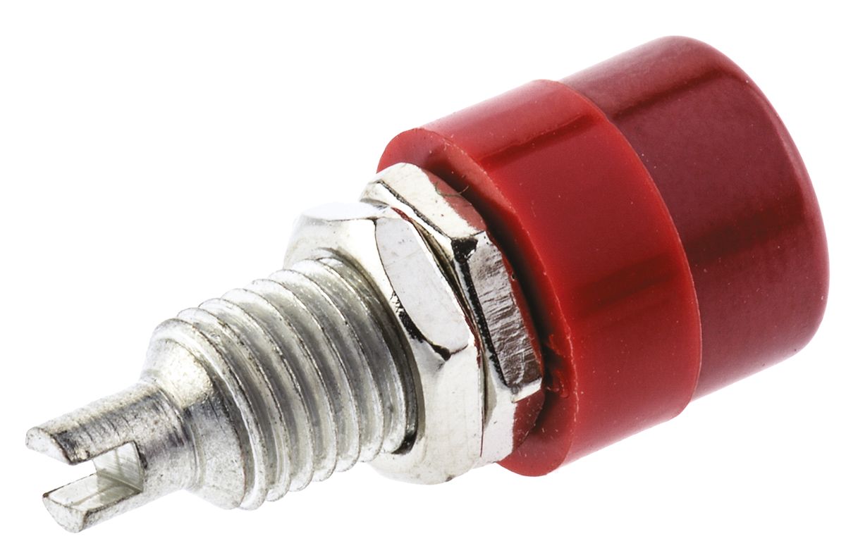Hirschmann Test & Measurement Red Female Banana Socket, 4 mm Connector, Solder Termination, 32A, 30 V ac, 60V dc, Tin