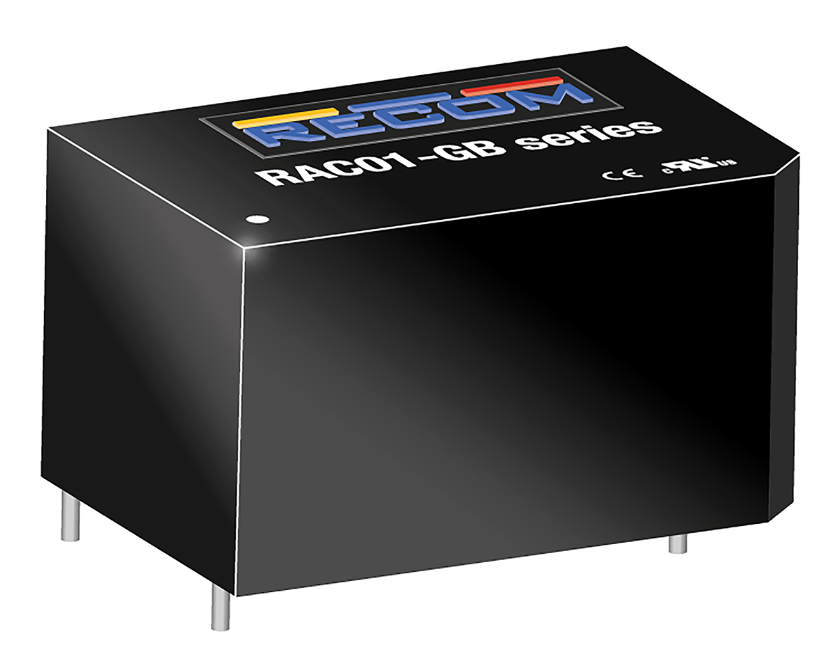 Recom Switching Power Supply, RAC01-05SGB, 5V dc, 200mA, 1W, 1 Output, 100 → 240V ac Input Voltage