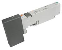 SMC 5/3 Pneumatic Solenoid Valve - Solenoid/Pilot/Spring VCQ2000 Series 24V dc