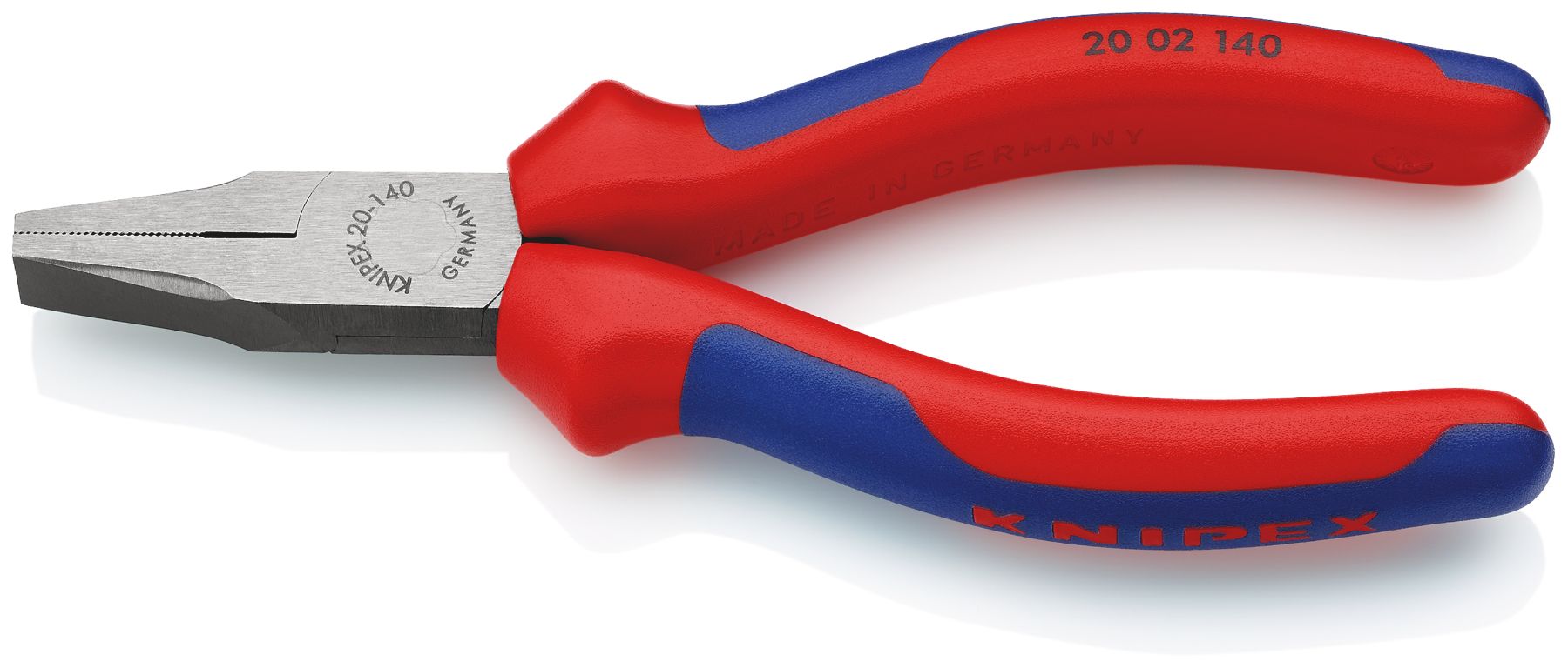 Knipex 20 02 140 Nose pliers, 140 mm Overall, Flat, Straight Tip, 28mm Jaw