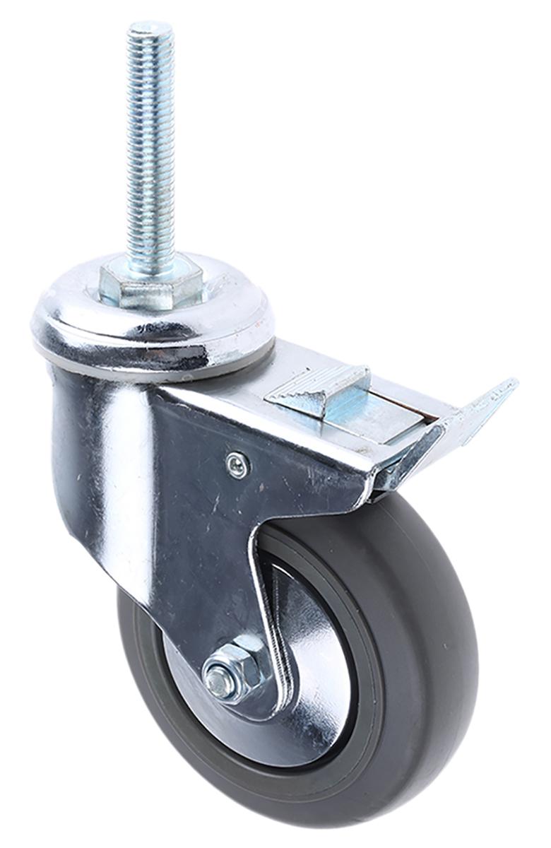 Guitel Hervieu Braked Swivel Castor Wheel, 80kg Capacity, 100mm Wheel