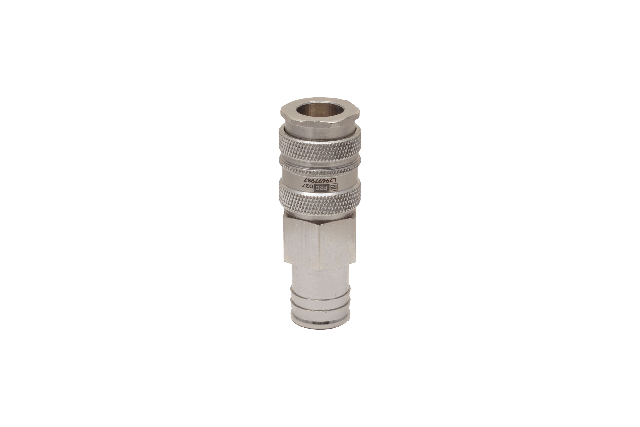 RS PRO Brass, Steel Female Pneumatic Quick Connect Coupling, 9mm Hose Barb