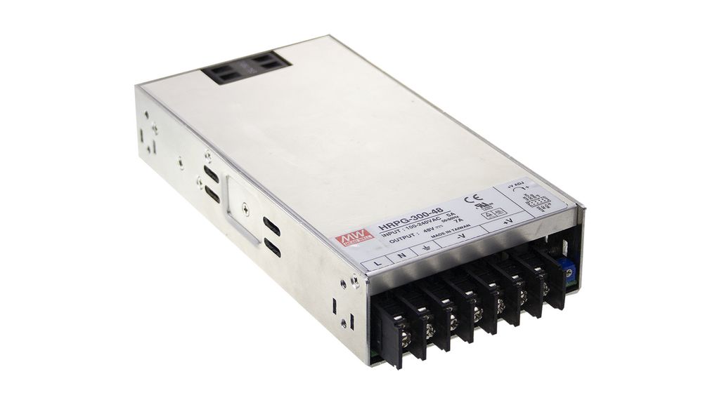 MEAN WELL Switching Power Supply, HRP-300-12, 14V dc, 27A, 324W, 1 Output, 264V ac Input Voltage