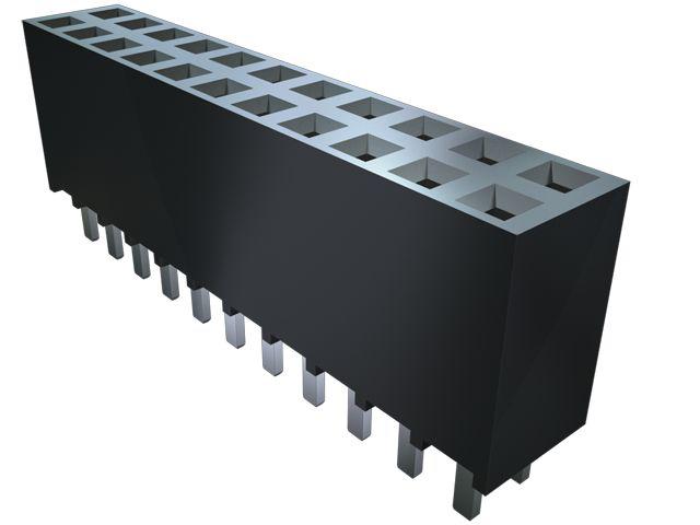 Samtec SSW Series Straight Through Hole Mount PCB Socket, 2-Contact, 2-Row, 2.54mm Pitch, Solder Termination