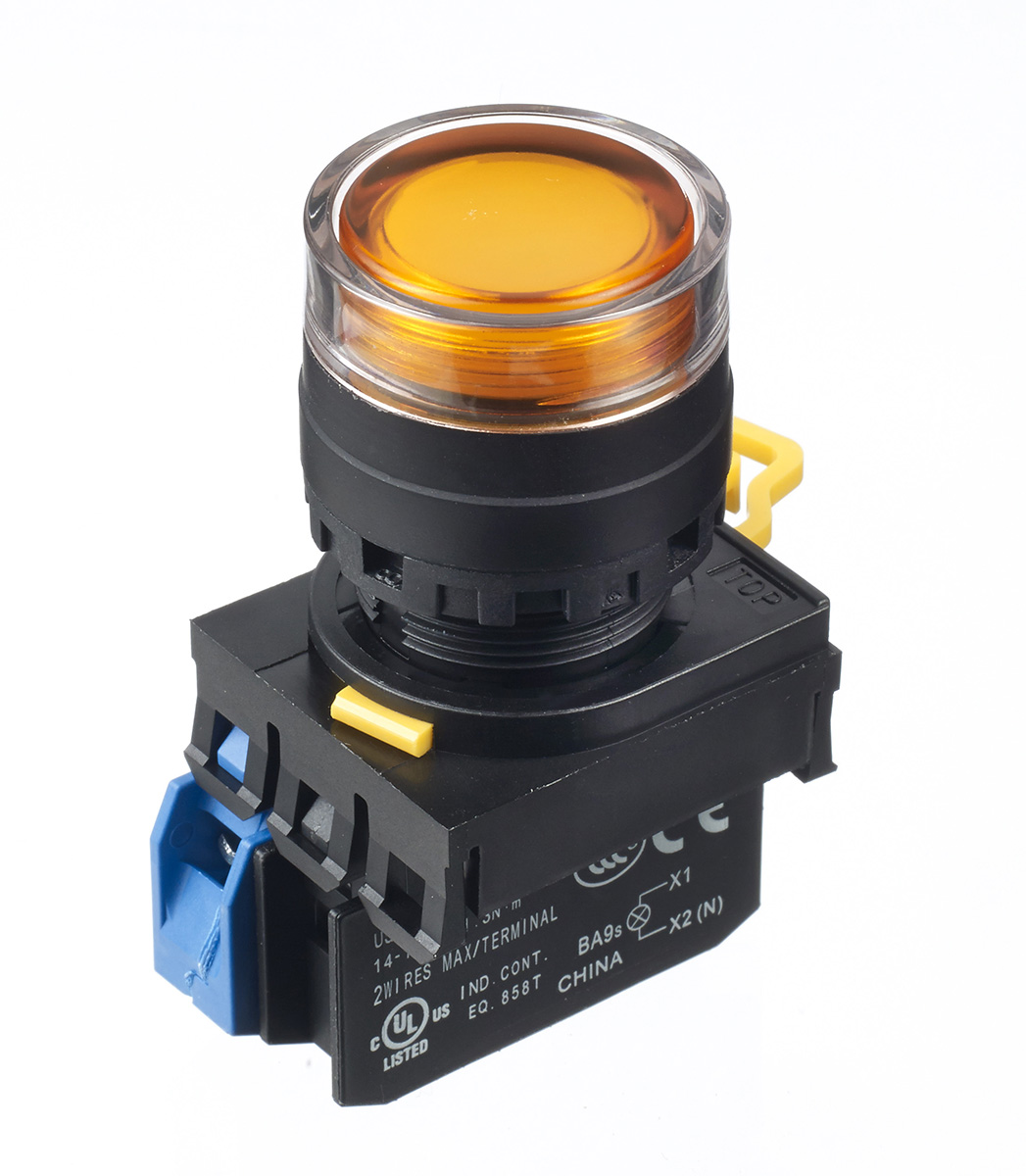 Idec YW Series Illuminated Push Button Complete Unit, Panel Mount, 22mm Cutout, SPST, IP65