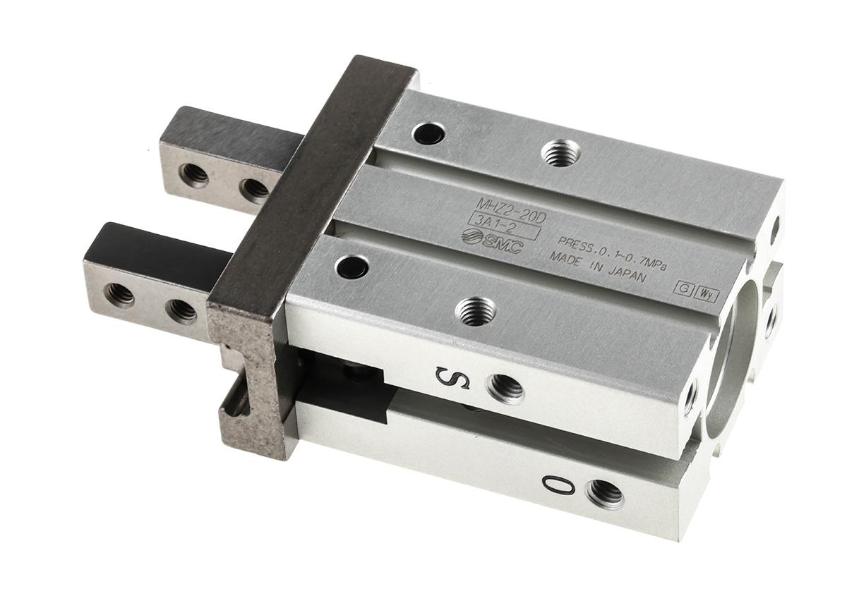 SMC 2 Finger Double Action Pneumatic Gripper, MHZ2-20D, Parallel Gripping Type