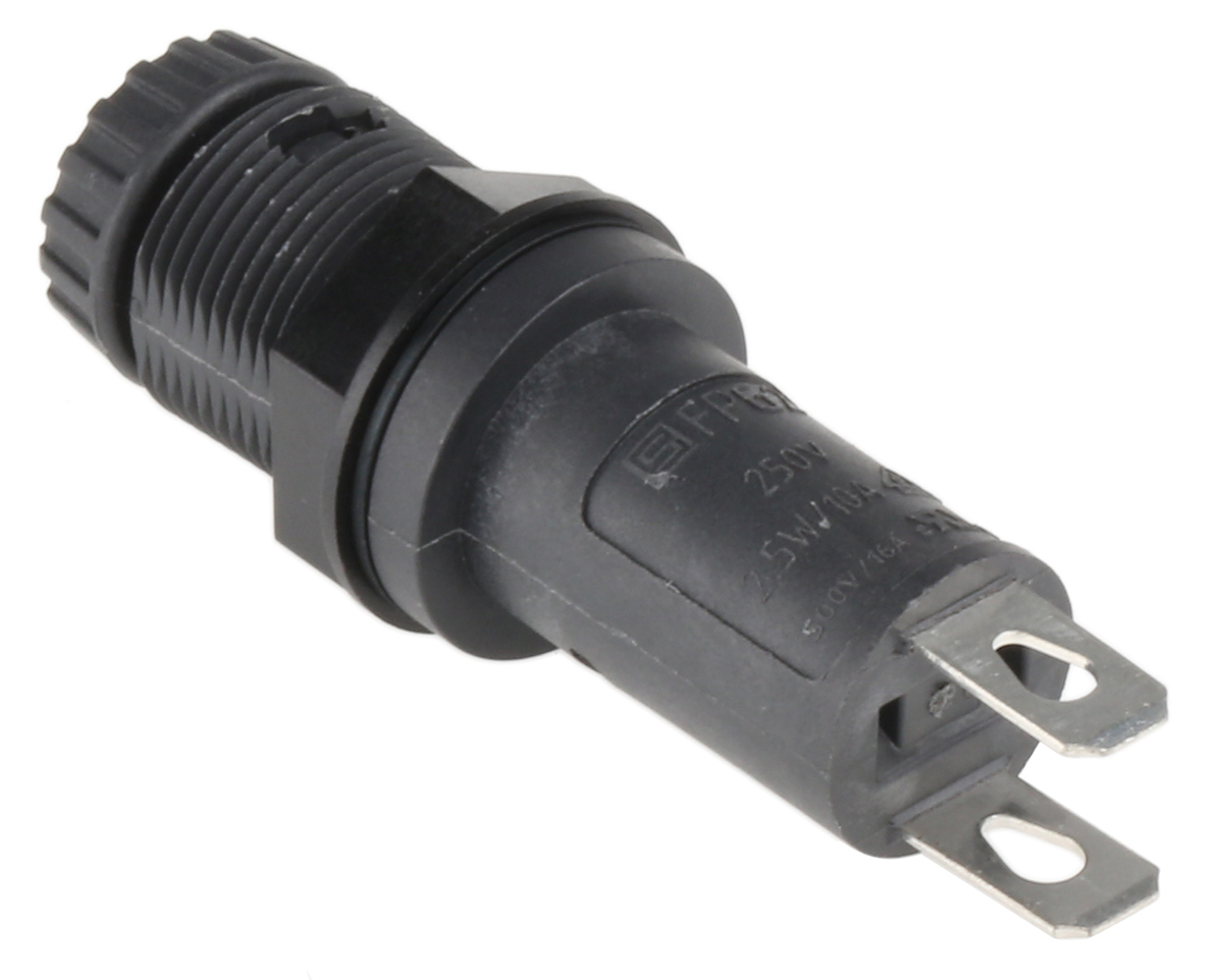 Schurter 16A Panel Mount Fuse Holder for 5 x 20mm Fuse, 1P, 250V ac