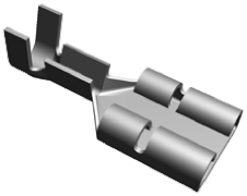 TE Connectivity FASTON .250 Uninsulated Female Spade Connector, Receptacle, 6.35 x 0.81mm Tab Size, 0.3mm² to 0.8mm²