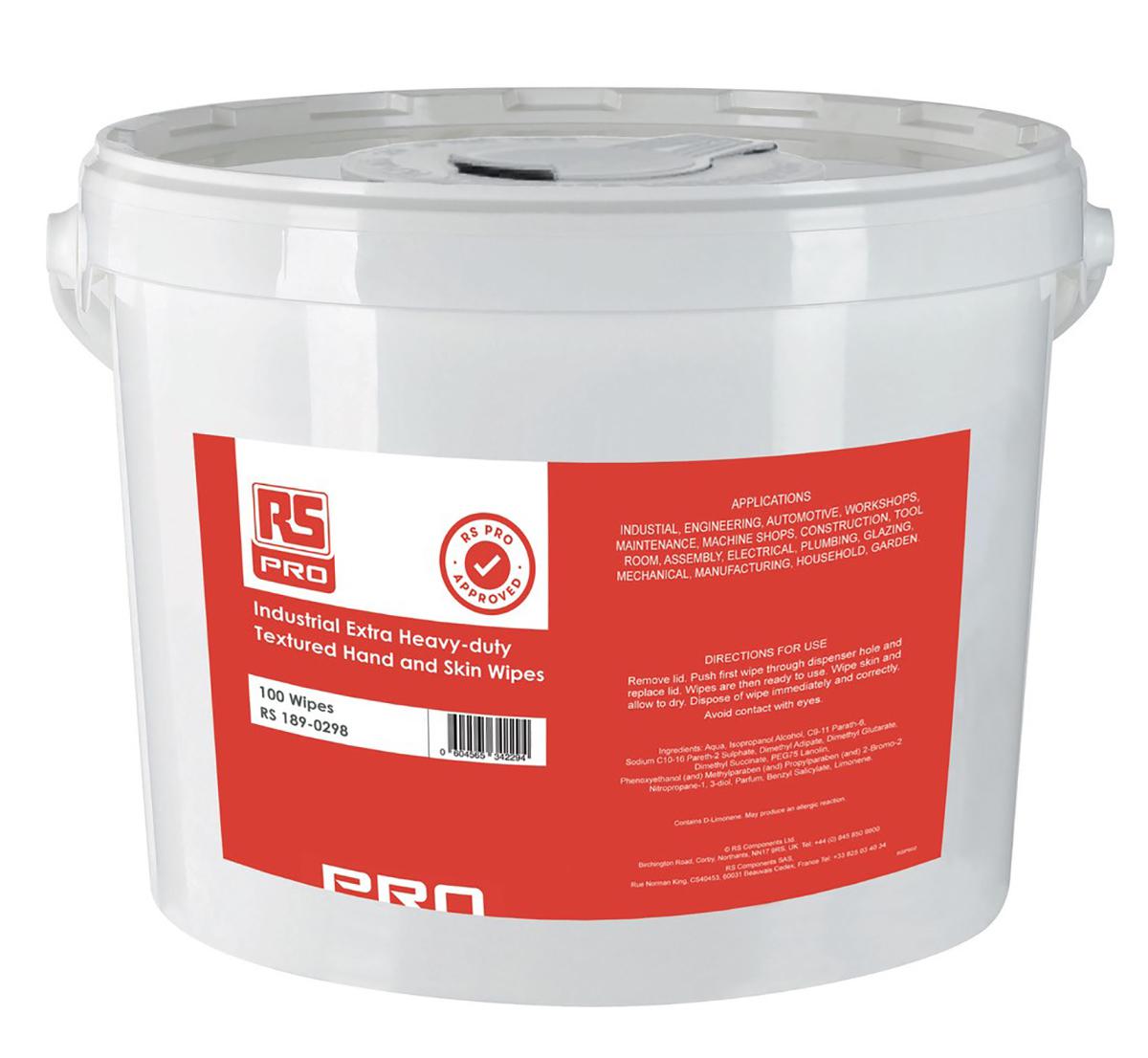 RS PRO Wet Hand Wipes, Bucket of 100