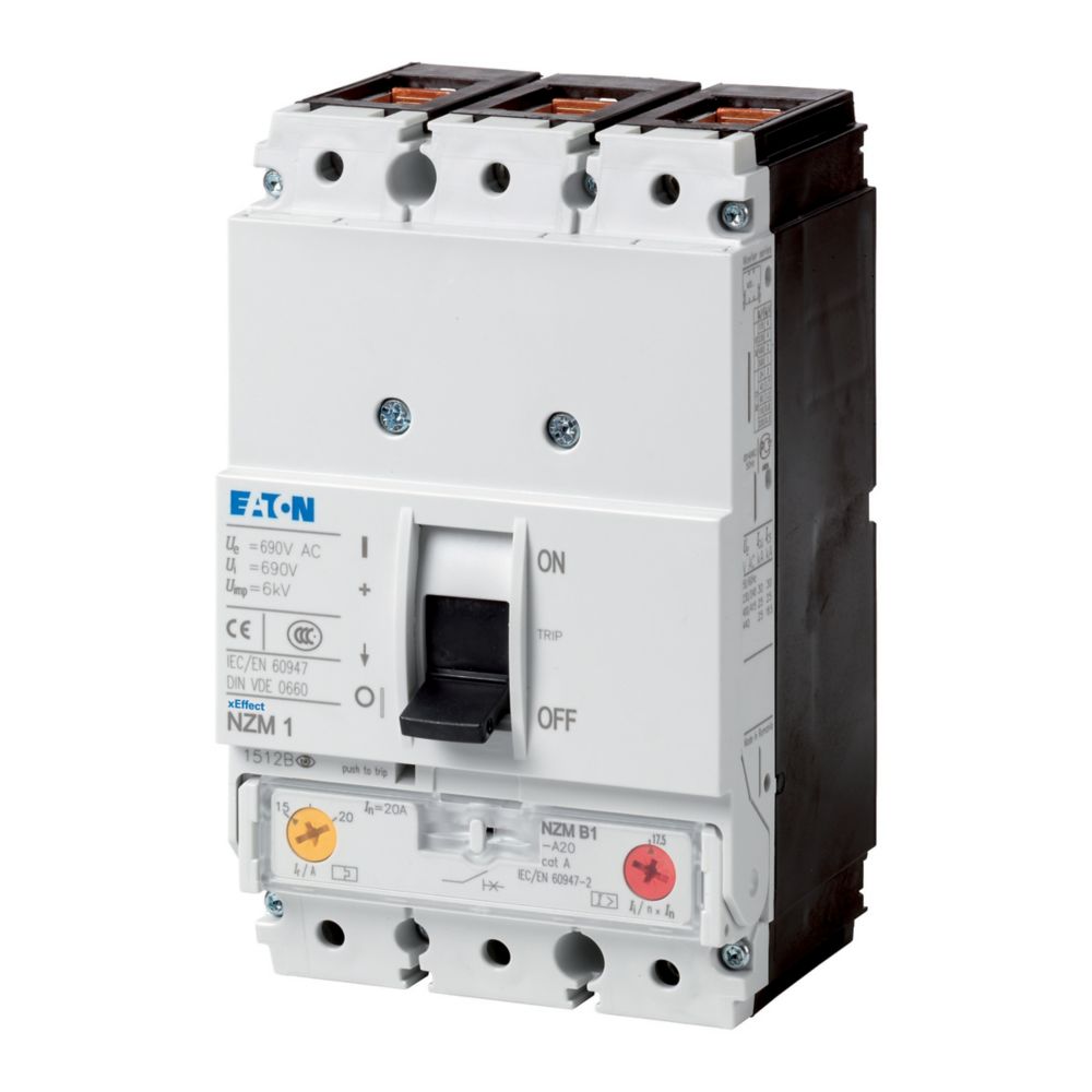 Eaton, xEnergy MCCB 3P 63A, Breaking Capacity 25 kA, DIN Rail Mount