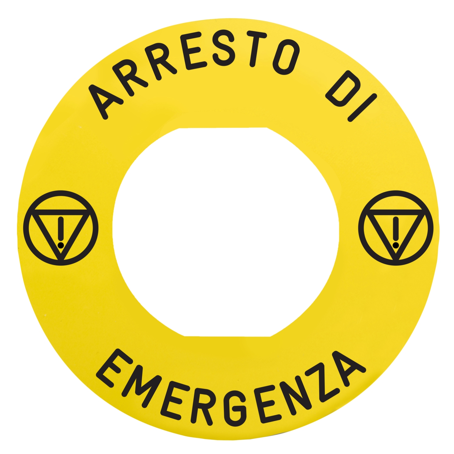 Marked Label for Use with Push Button, ARRESTO DI EMERGENZA, Emergency Stop