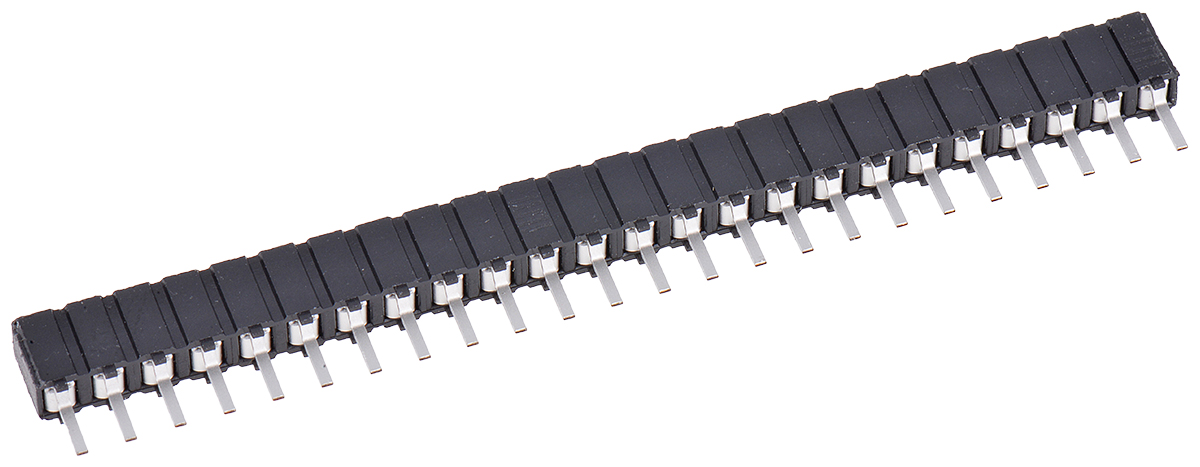 Samtec CES Series Straight Through Hole Mount PCB Socket, 24-Contact, 1-Row, 2.54mm Pitch, Through Hole Termination