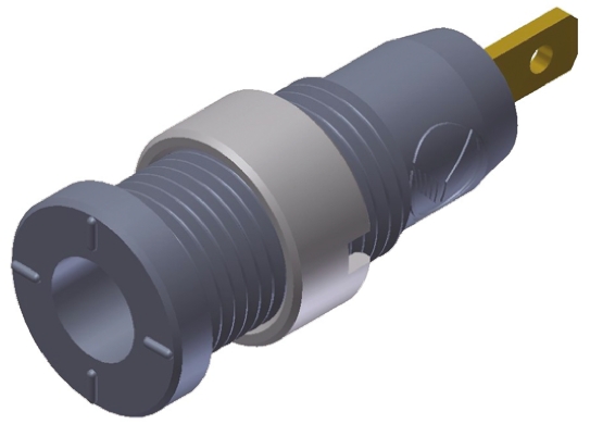 Hirschmann Test & Measurement Grey Female Banana Socket, 2mm Connector, Tab Termination, 10A, 1000V ac/dc, Gold Plating