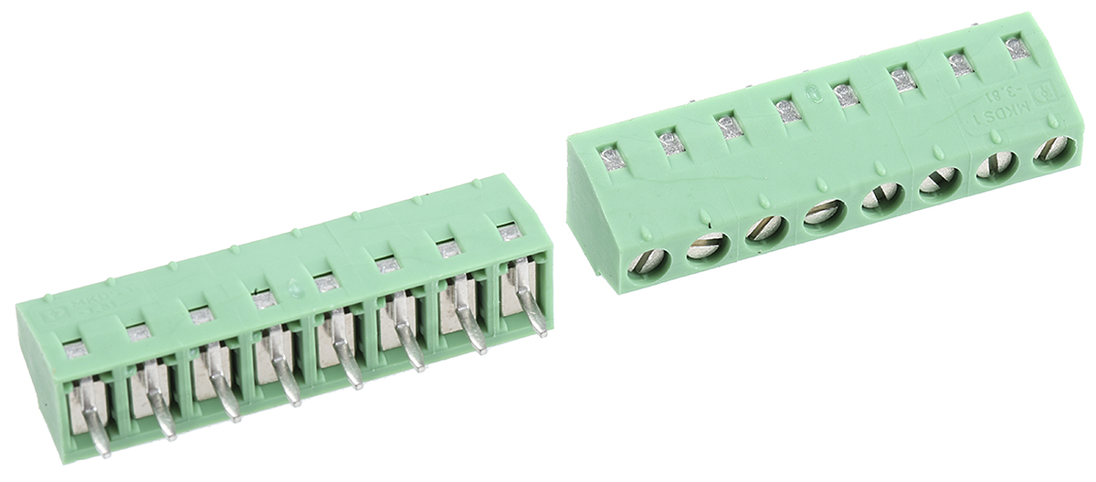 Phoenix Contact MKDS 1/ 8-3.81 Series PCB Terminal Block, 8-Contact, 3.81mm Pitch, Through Hole Mount, 1-Row, Screw