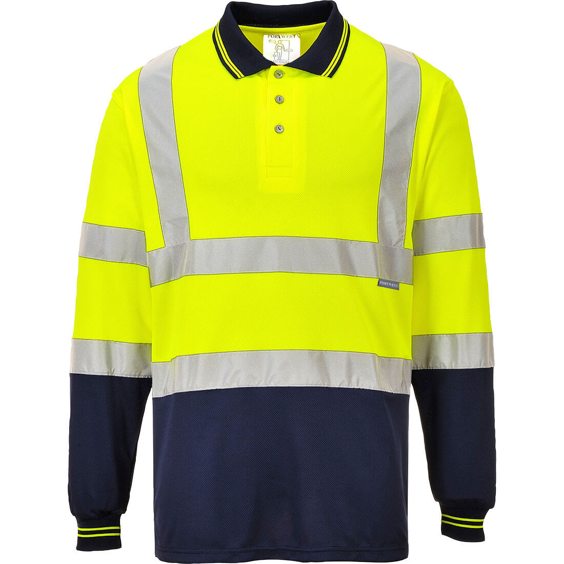 Portwest S279 Yellow/Navy Unisex Hi Vis Polo Shirt, XXL