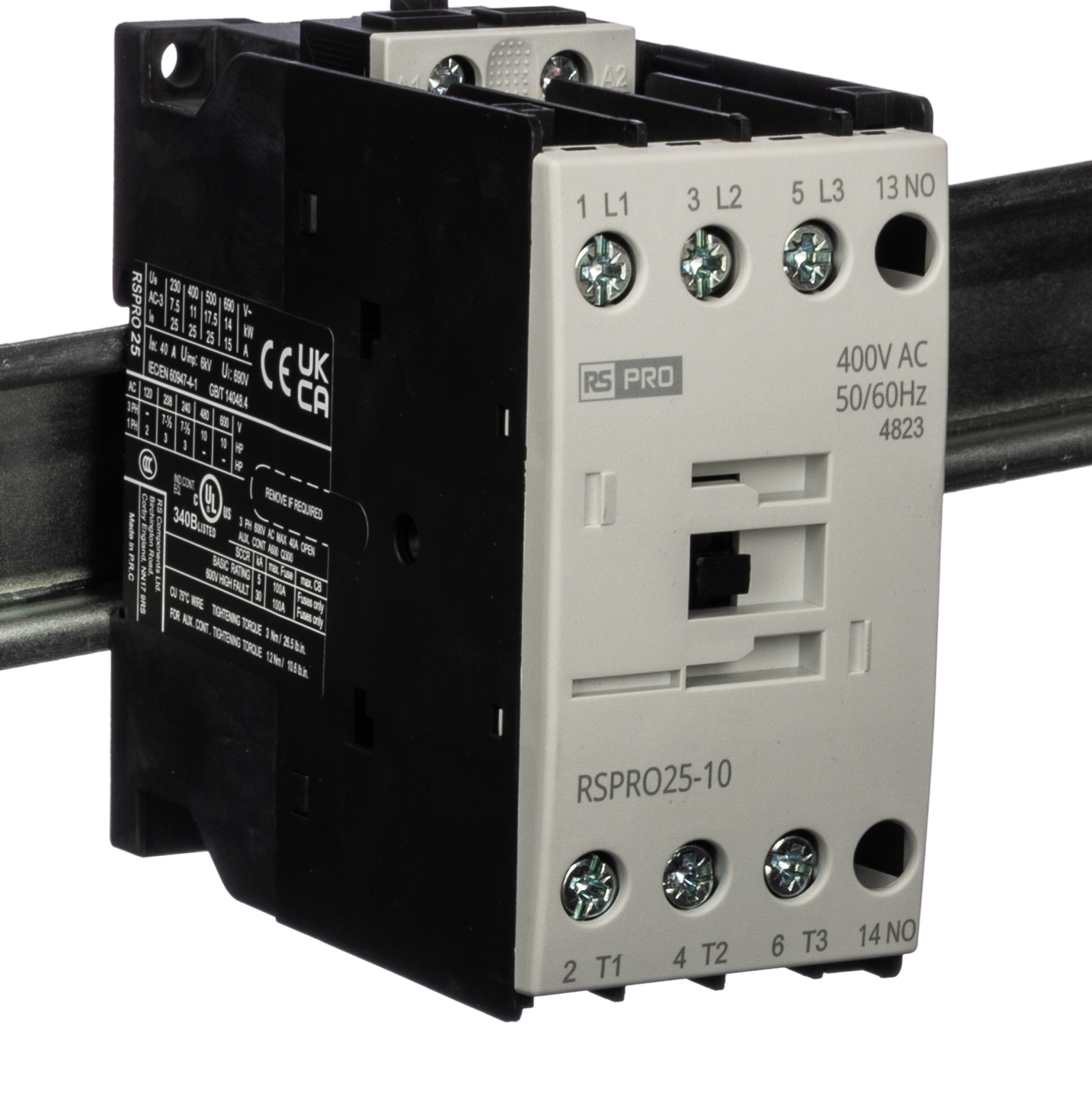 RS PRO Contactor, 400 V ac Coil, 3-Pole, 25 A, 11 kW 24 V, 1 NO, 690V