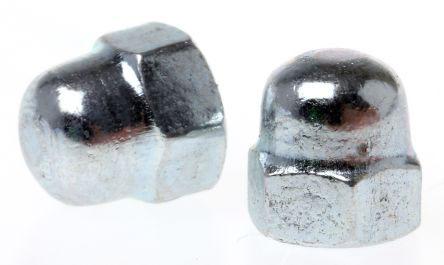 RS PRO, Bright Zinc Plated Steel Dome Nut, DIN 1587, M12