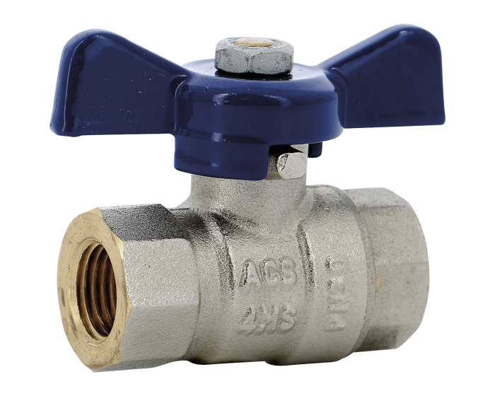 Sferaco Nickel Plated Brass Ball Valve, Ball Valve, Threaded, BSP 1/2in, 30bar Operating Pressure