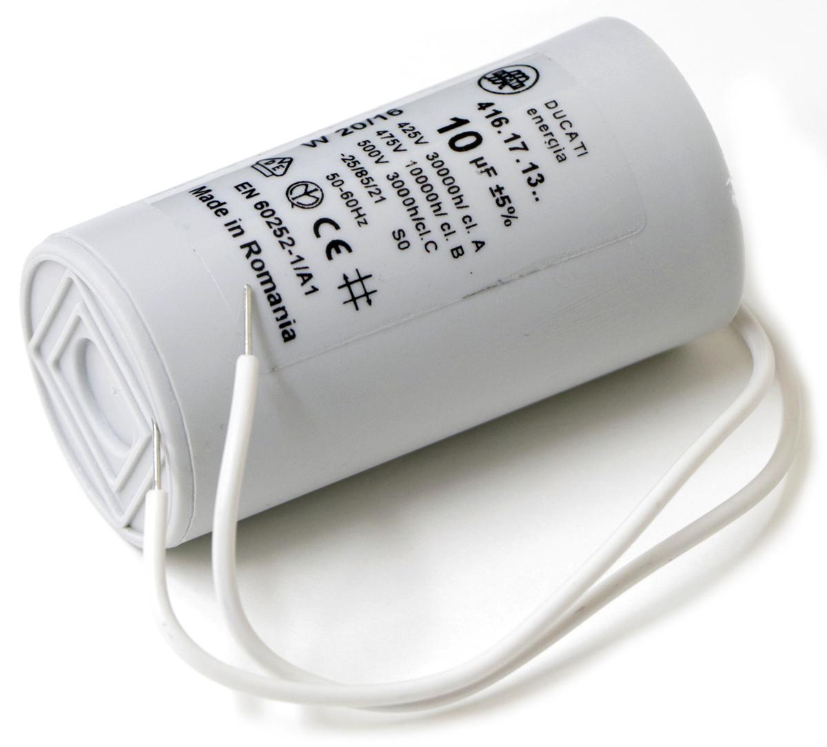 Ducati Energia 4.16.17 Polypropylene Film Capacitor, 400 → 500V ac, ±5%, 10μF, Plug In