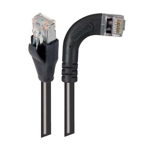 L-ComTRD, 1ft Cat5e, Black RJ45 to Male RJ45 Male, Copper Braid Shielded, Terminated PVC Sheath