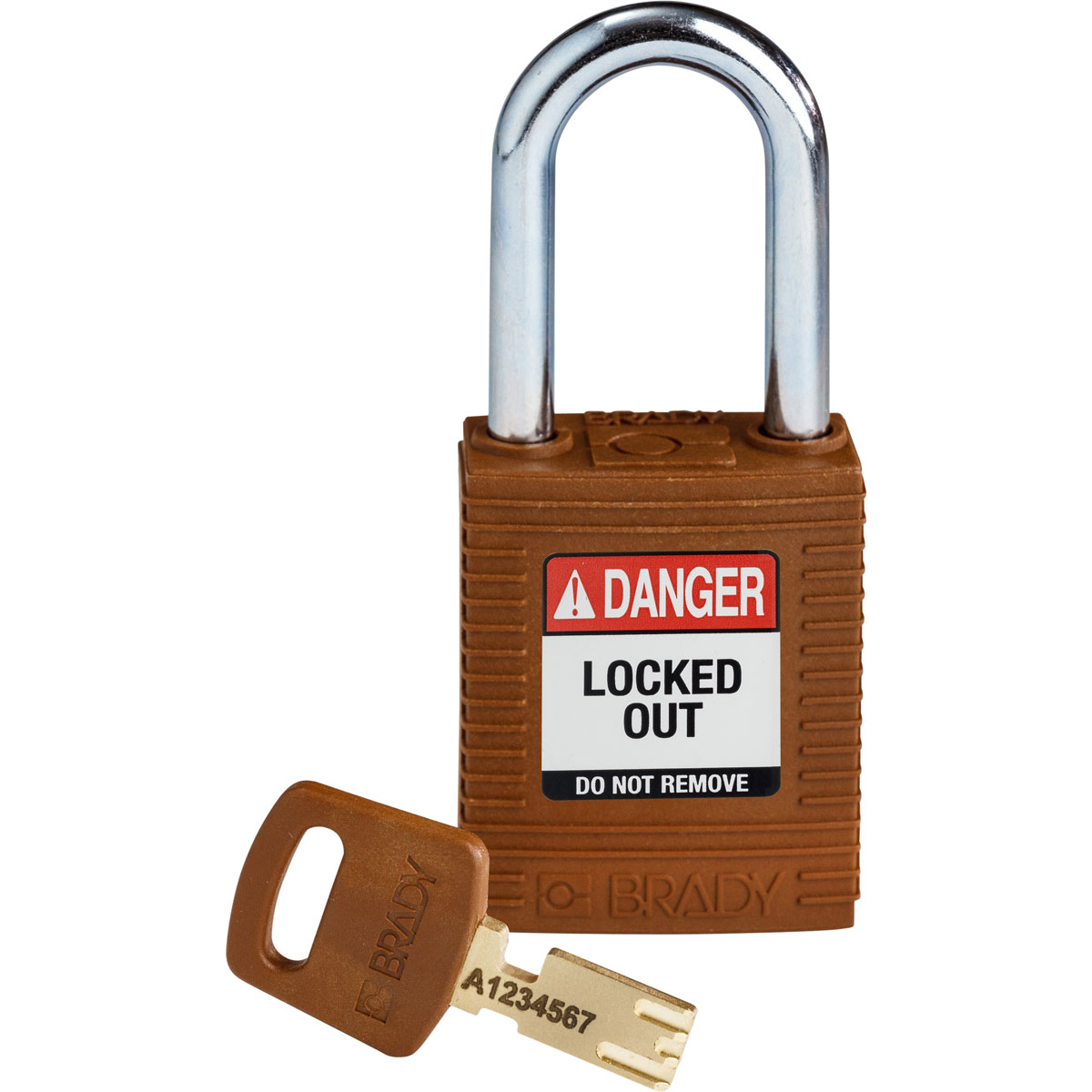 Brady LOTO-101 Key Weatherproof Nylon, Steel Padlock, 6.35mm Shackle, 38.00mm Body