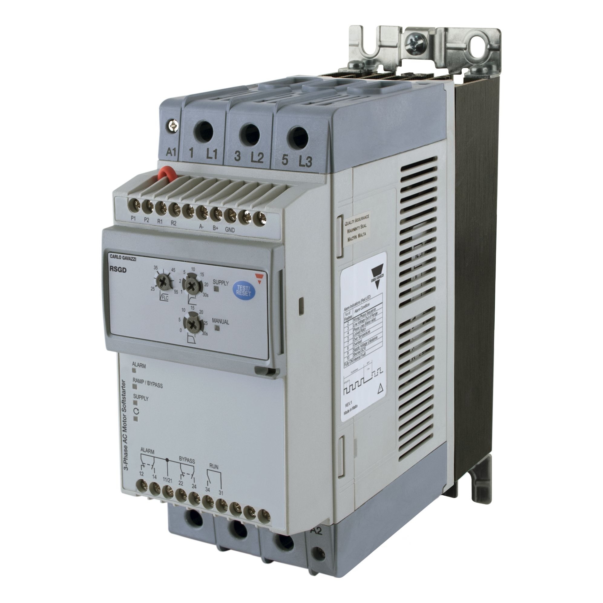 Carlo Gavazzi RSGD Soft Starter, 55 Amps, 400 V, 2 Phase, IP20