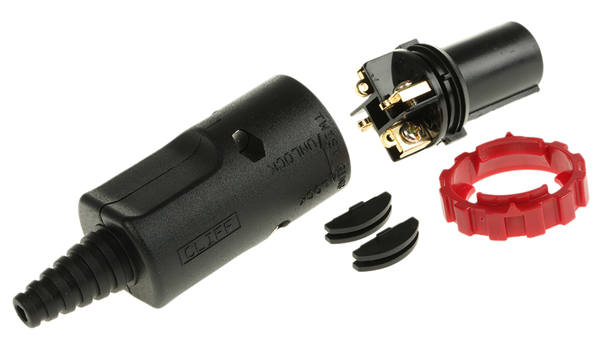 RS PRO Cable Mount Loudspeaker Connector Plug, 4 Way, 20ABlack, Screw Down, Solder Termination
