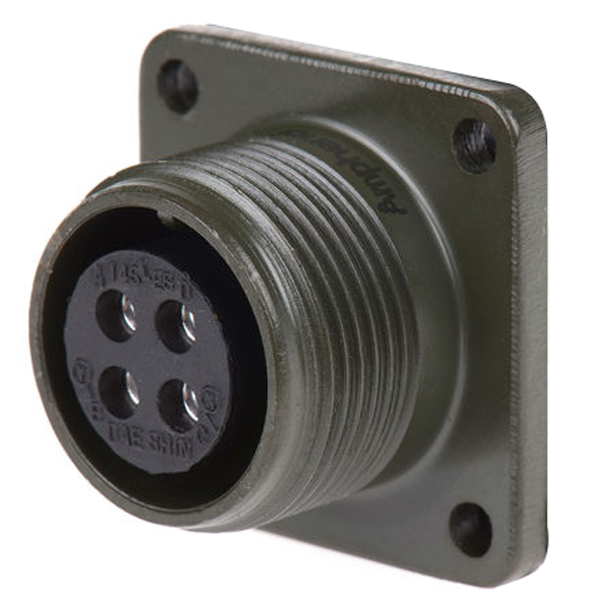 Amphenol Industrial, MS3102A, Copper Alloy 4 Way Box Mount MIL Spec Circular Connector Receptacle, Socket