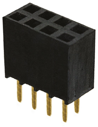 Samtec SSW Series Straight Through Hole Mount PCB Socket, 8-Contact, 2-Row, 2.54mm Pitch, Solder Termination