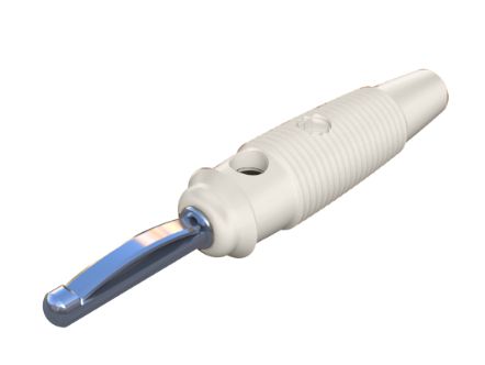 Hirschmann Test & Measurement White Male Banana Connector, 4 mm Connector, Screw Termination, 16A, 60V dc, Nickel