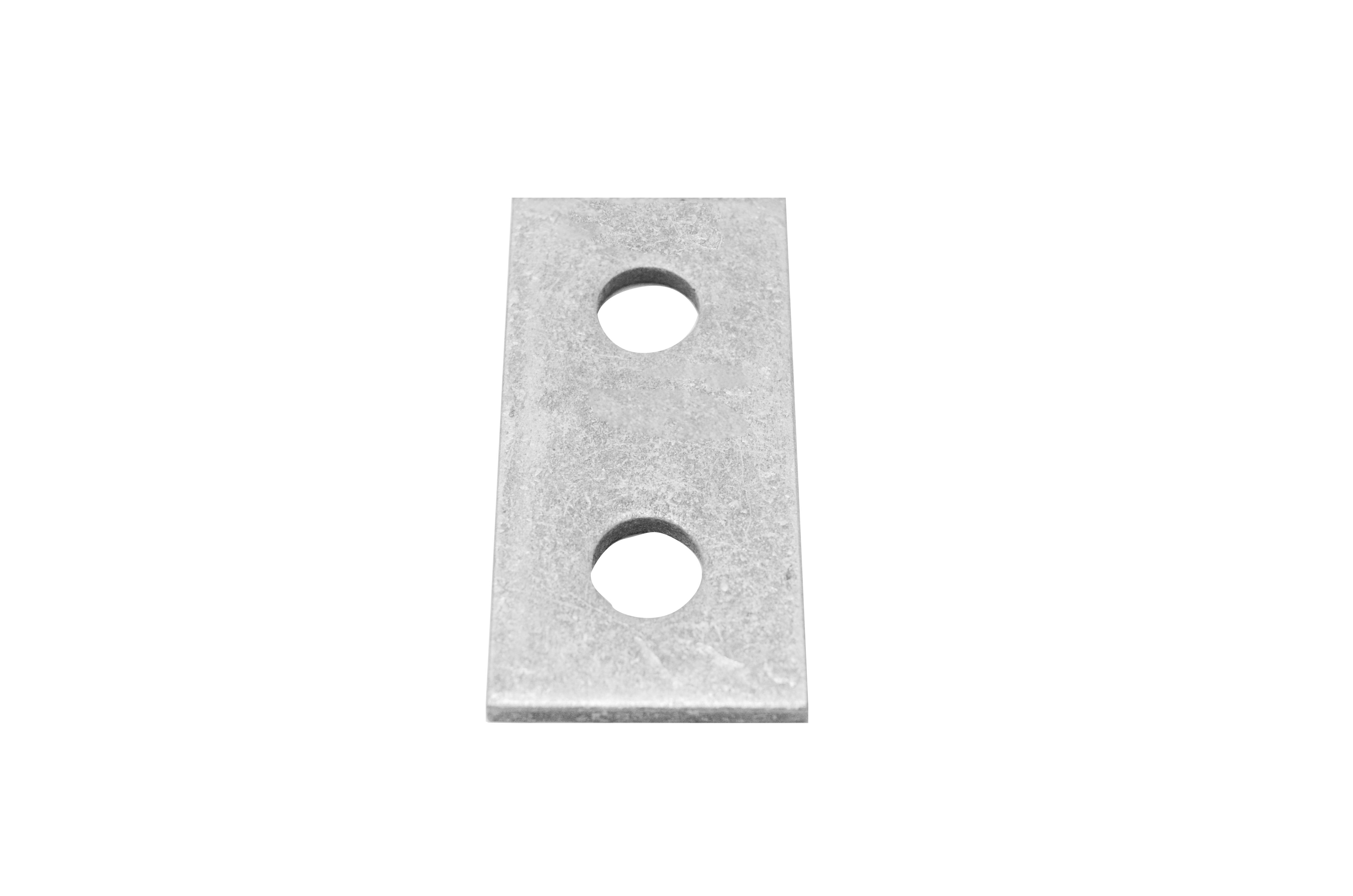 Hot Dipped Galvanised Rectangular Bracket 2 Hole, 14mm Holes, 40 x 84 x 5mm