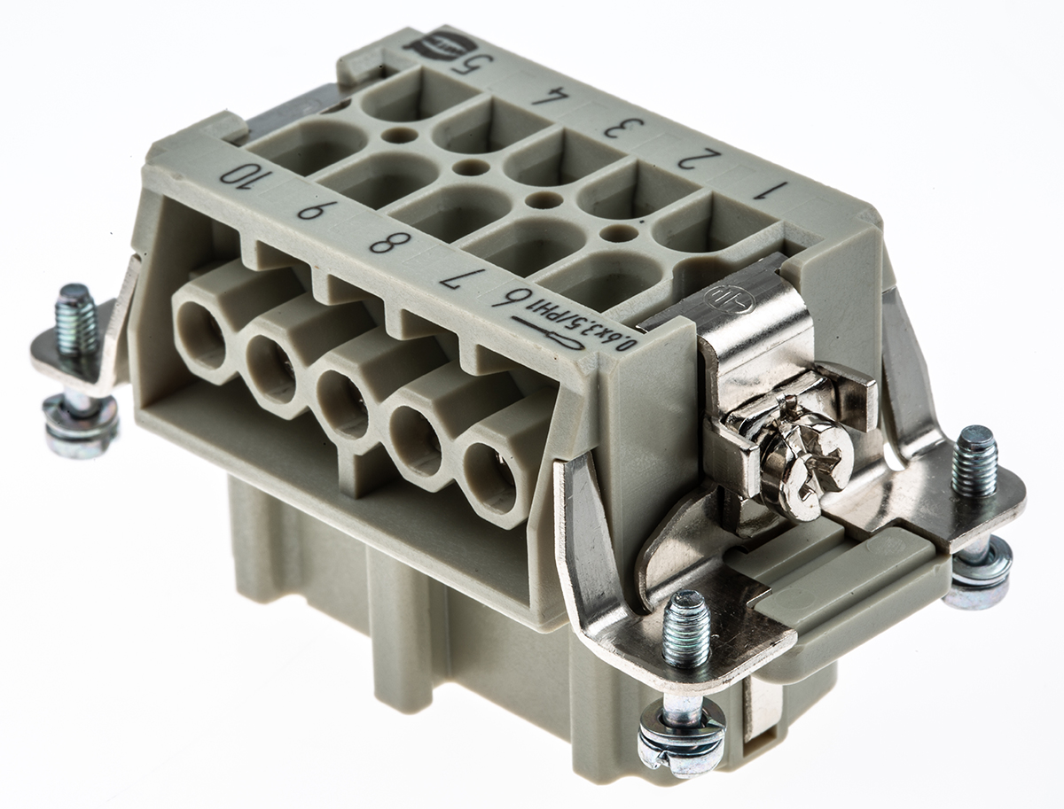 HARTING Heavy Duty Power Connector Insert, 16A, Female, Han E Series, 10 Contacts