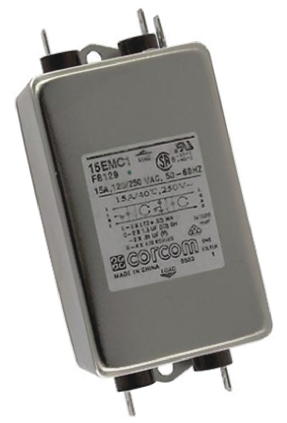 TE Connectivity, Corcom EMC 15A 250 V ac 50/60Hz, Flange Mount RFI Filter, Spade, Single Phase