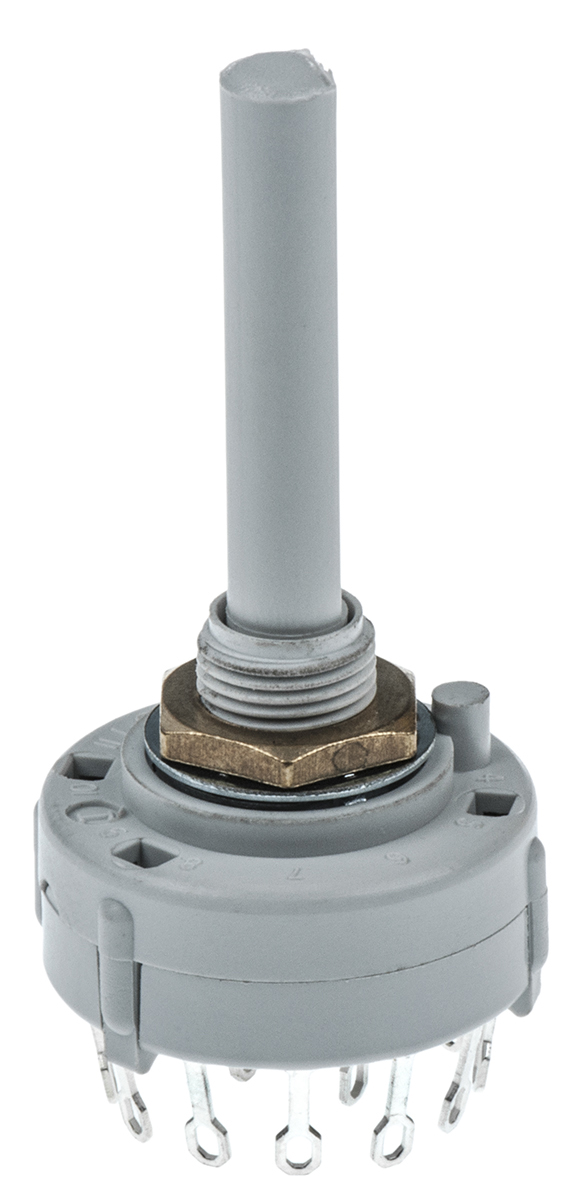 Lorlin, 6 Position DPST Rotary Switch, 150 mA@ 250 V ac, Solder Tab