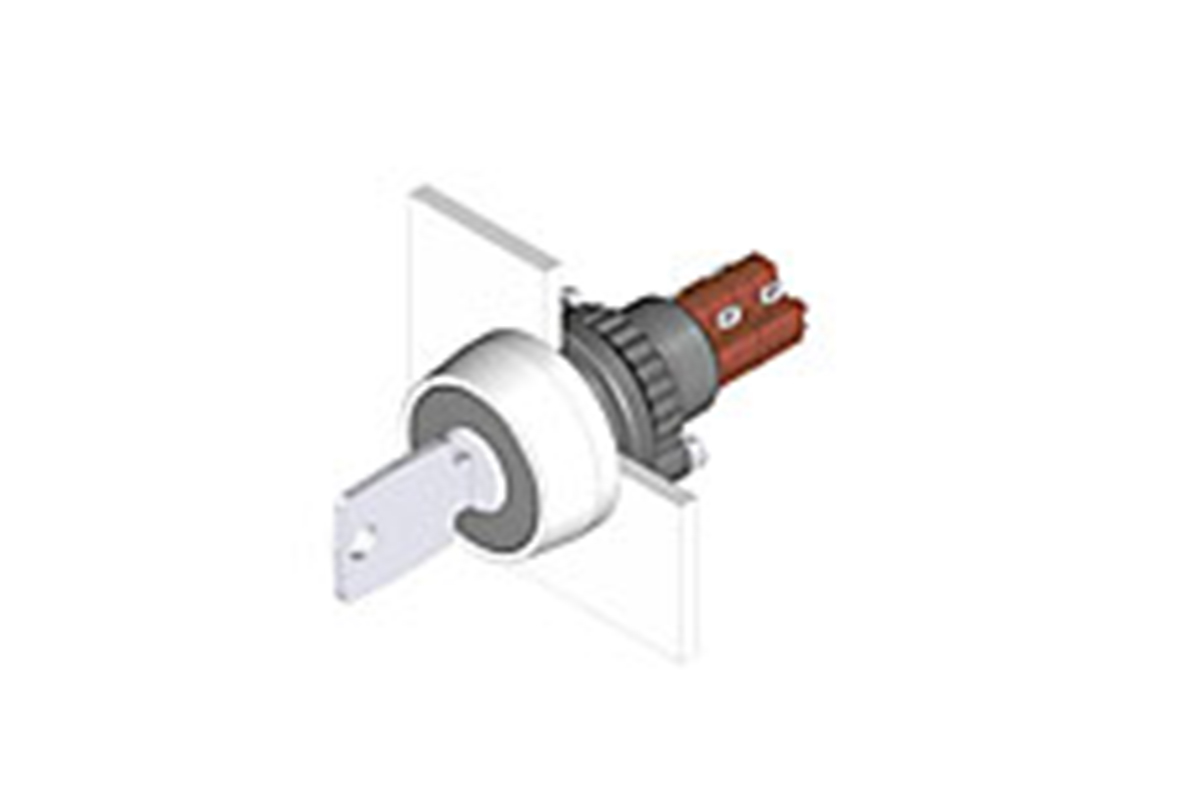 EAO IP67 Key Switch, 2 NO + 2NC