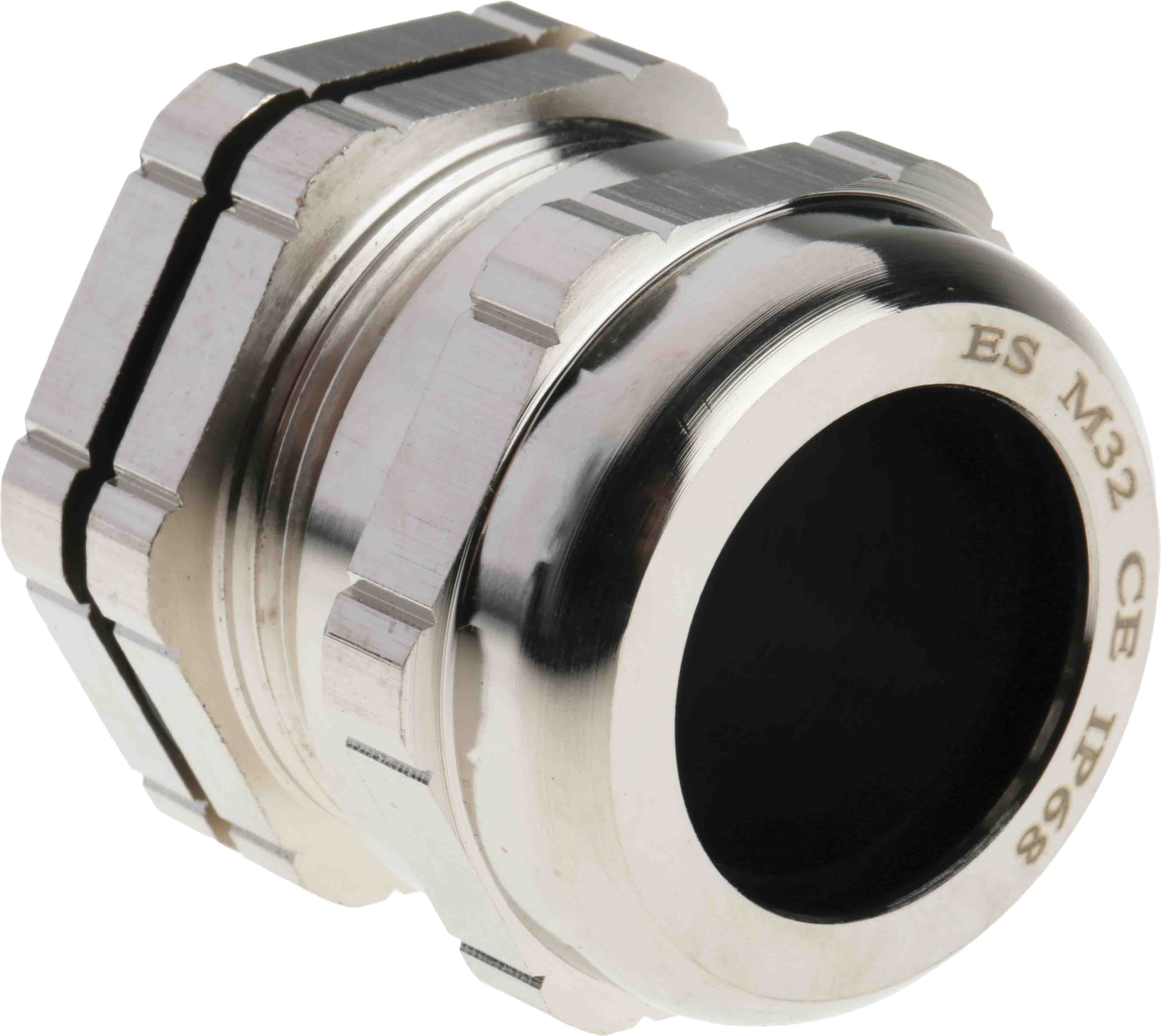 RS PRO Metallic Nickel Plated Brass Cable Gland, M32 Thread, 15mm min., 22mm max., IP68