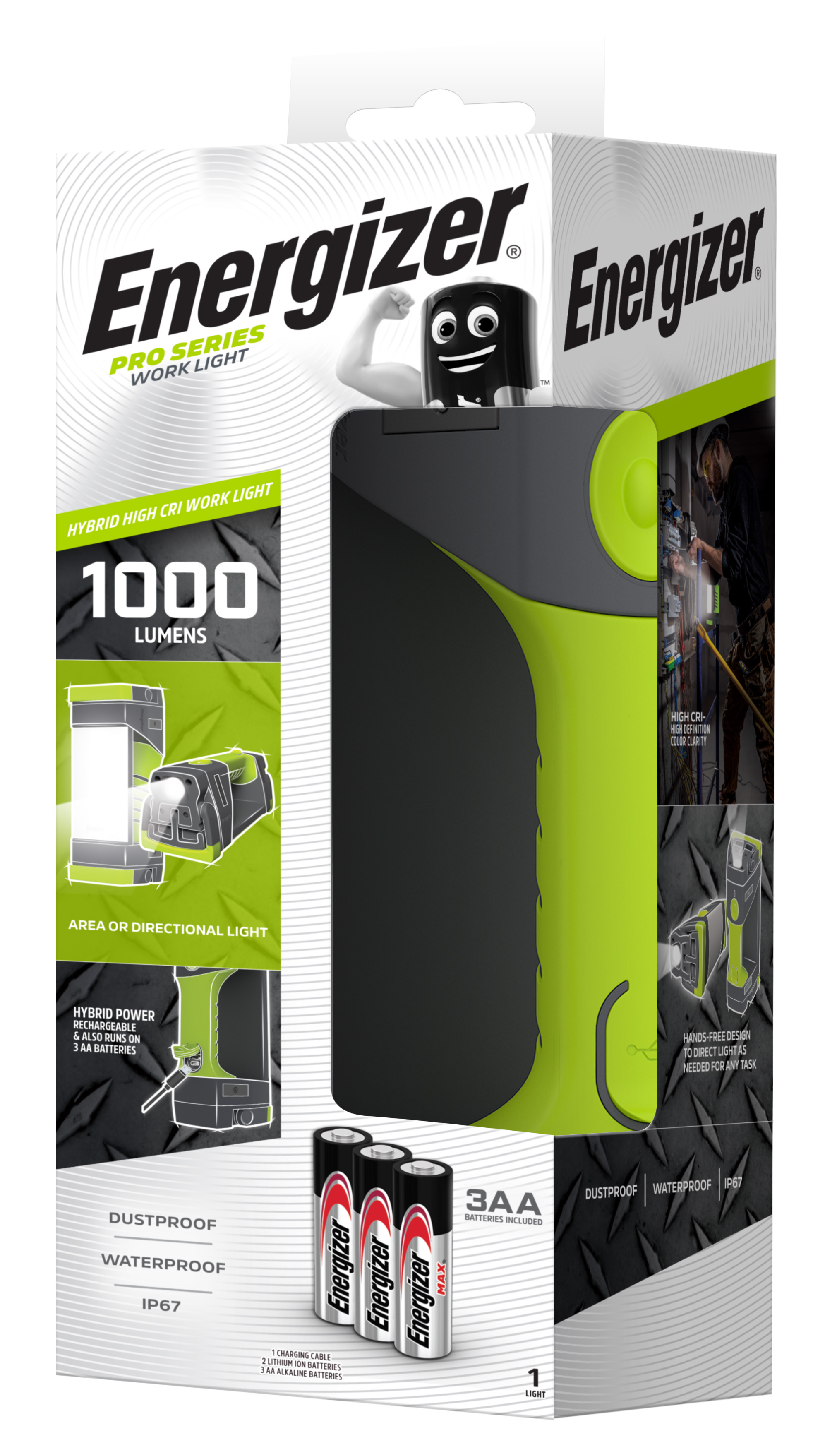 Energizer LED Work Light, 1000 lumens, IPX4