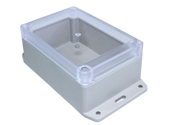 Hammond RP Series Light Grey ABS General Purpose Enclosure, IP65, Flanged, Clear Lid, 125 x 85 x 55mm