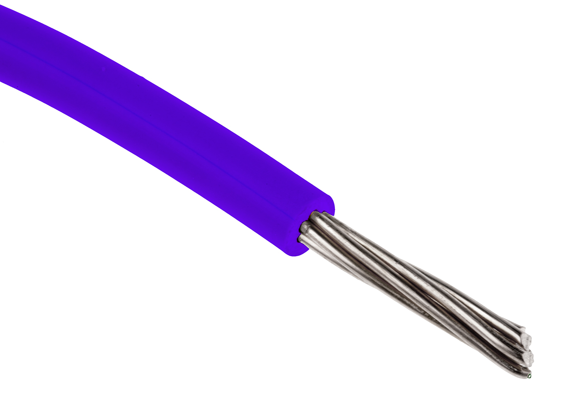 RS PRO Purple 0.33mm² Hook Up Wire, 22 AWG, 17/0.16 mm, 100m, XLPE Insulation