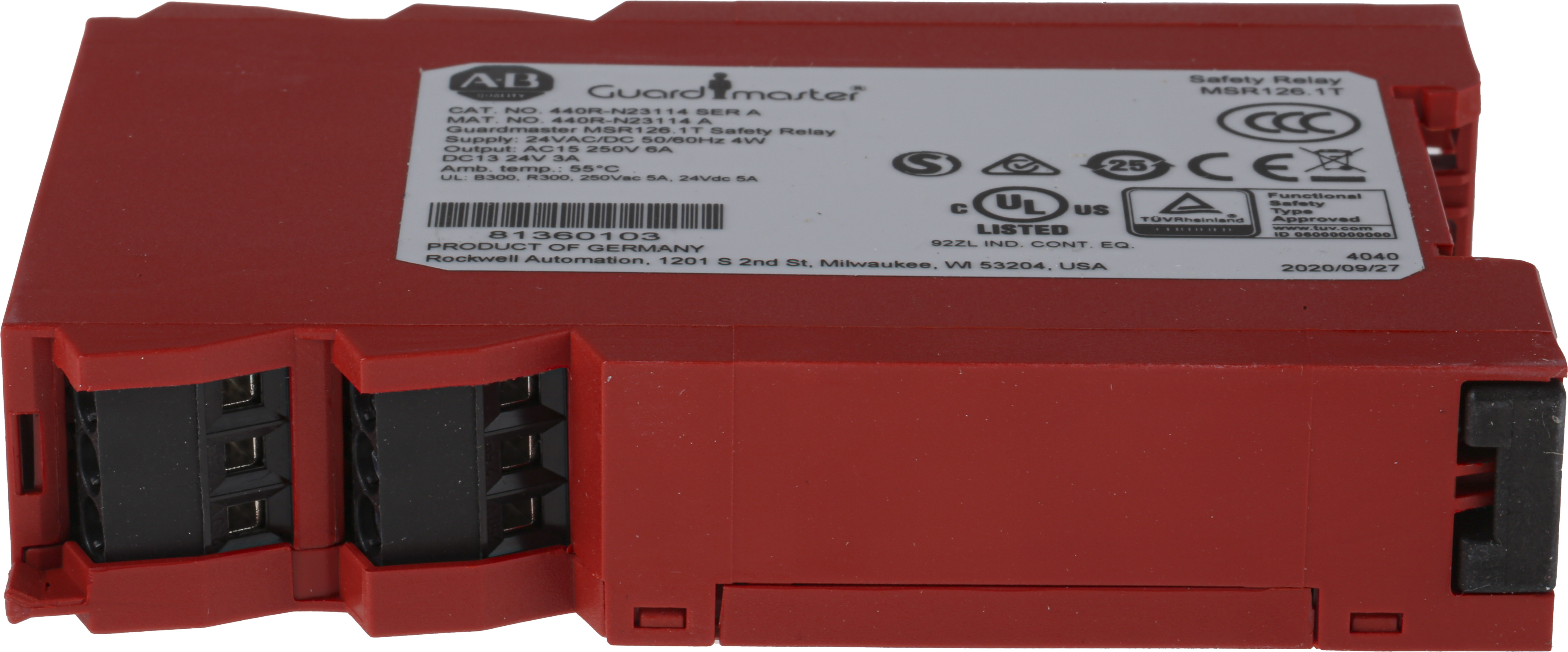 Allen Bradley 440R / MSR126.1T Safety Relay 24V ac/dc, Dual-Channel 2 Safety Contacts