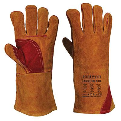 Portwest A530 Brown Leather Welding Gloves, Size 12
