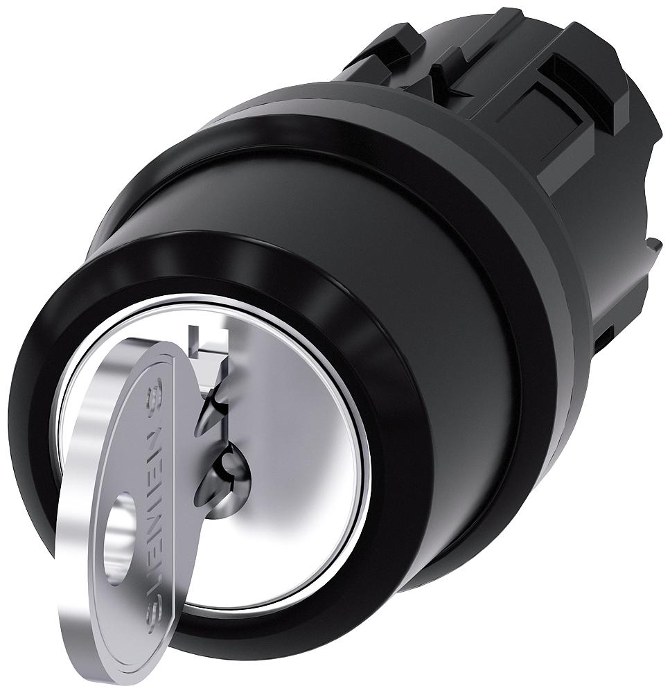 Siemens SIRIUS ACT 3SU10 3-position Key Switch Head, Latching, 22mm Cutout