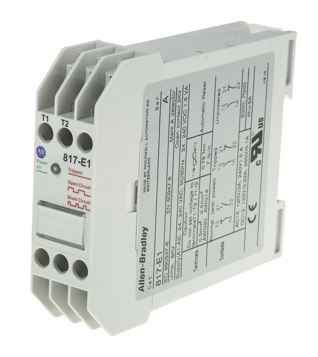 Allen Bradley Temperature Monitoring Relay, DPST, DIN Rail