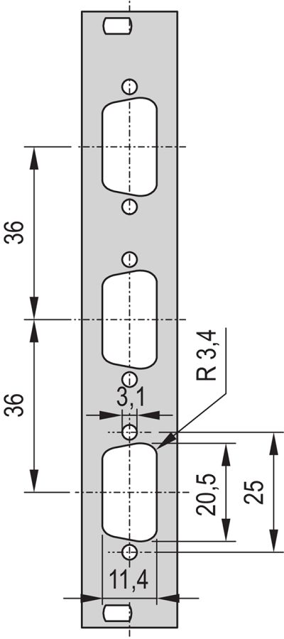 nVent SCHROFF Front Panel, 3U, 4HP