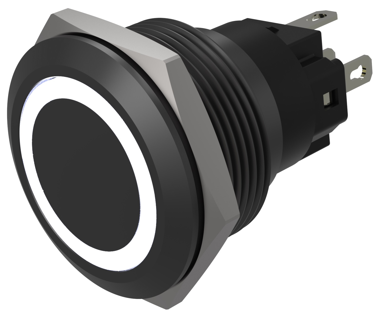 EAO Series 82 Series Illuminated Push Button Switch, Momentary, Flush Mount, 22mm Cutout, SPST, SPST, White LED, 24V,