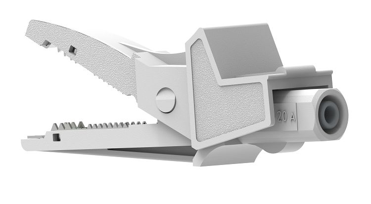 Electro PJP Alligator Clip, Nickel-Plated Steel Contact, 20A, Grey