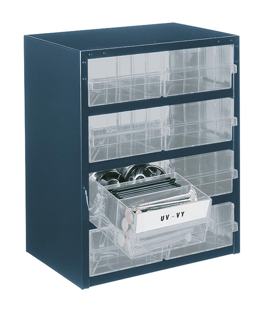 Raaco 8 Drawer Storage Unit, Steel, 435mm x 357mm x 255mm, Blue