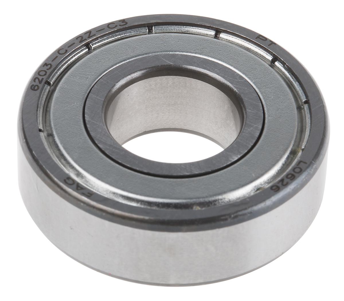 FAG 6203-C-2Z-C3 1 Row Ball Bearing - 17 mm ID, 40 mm OD