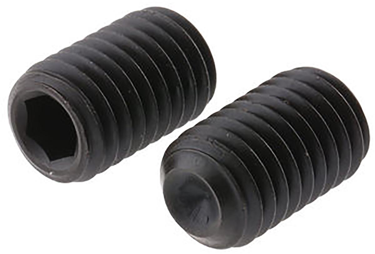 Black, Self-Colour Steel Hex Socket Set M6 x 30mm Grub Screw